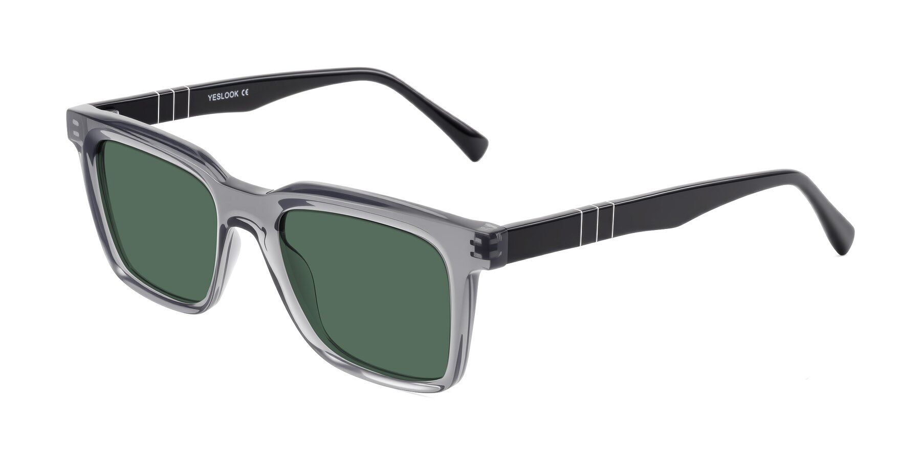 Angle of Itasca in Transparent Gray/Black with Green Polarized Lenses