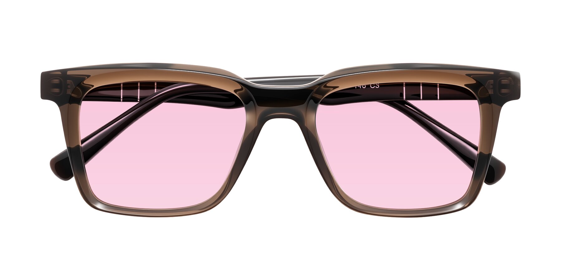 Folded Front of Itasca in Brown with Light Pink Tinted Lenses