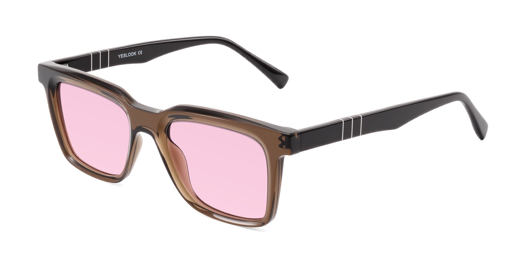 Angle of Itasca in Brown with Light Pink Tinted Lenses