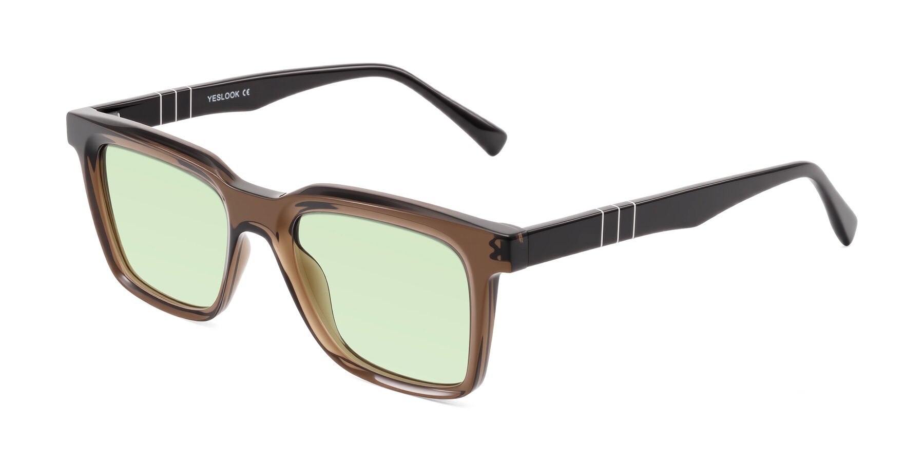 Angle of Itasca in Brown with Light Green Tinted Lenses