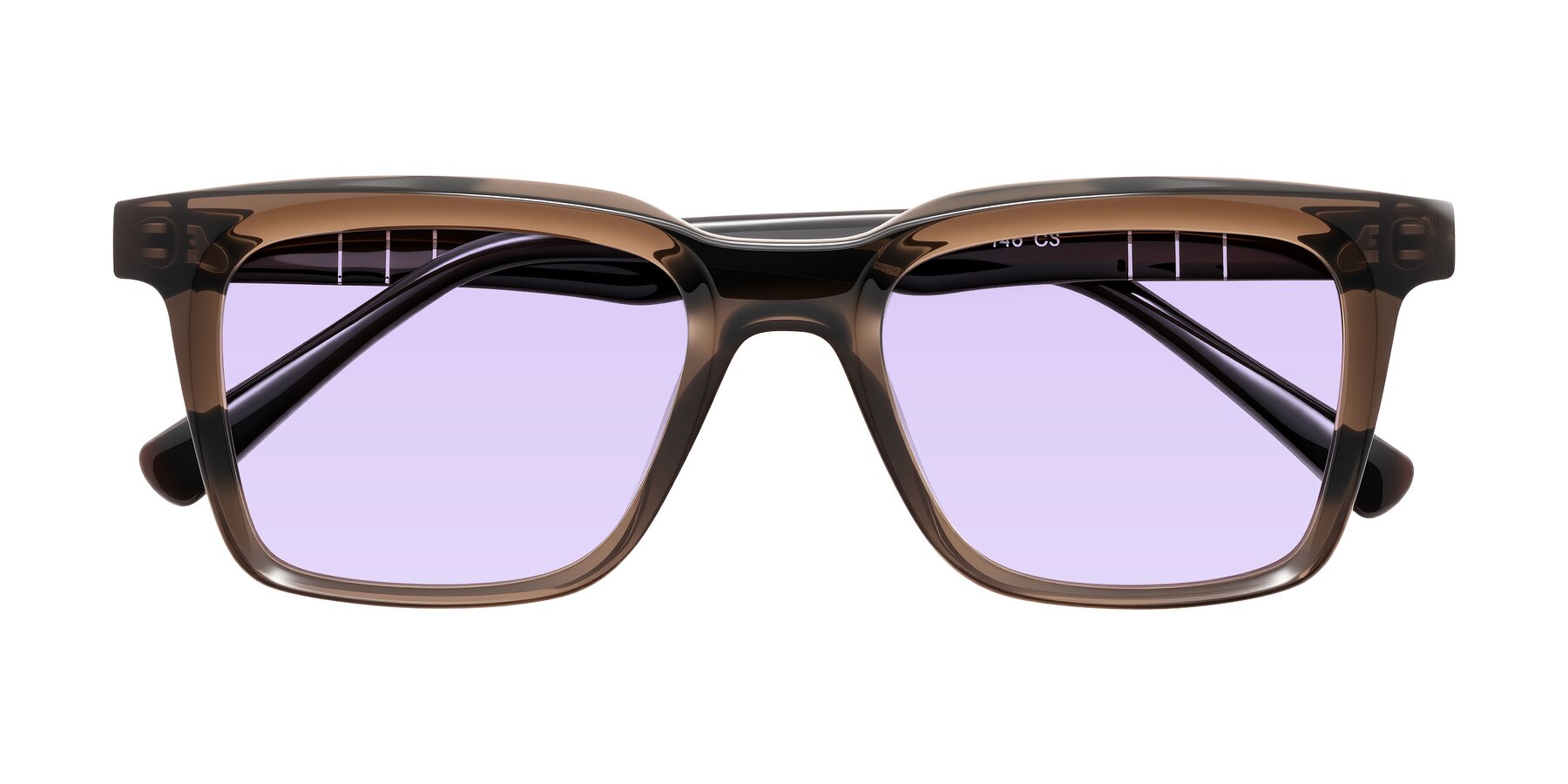 Folded Front of Itasca in Brown with Light Purple Tinted Lenses
