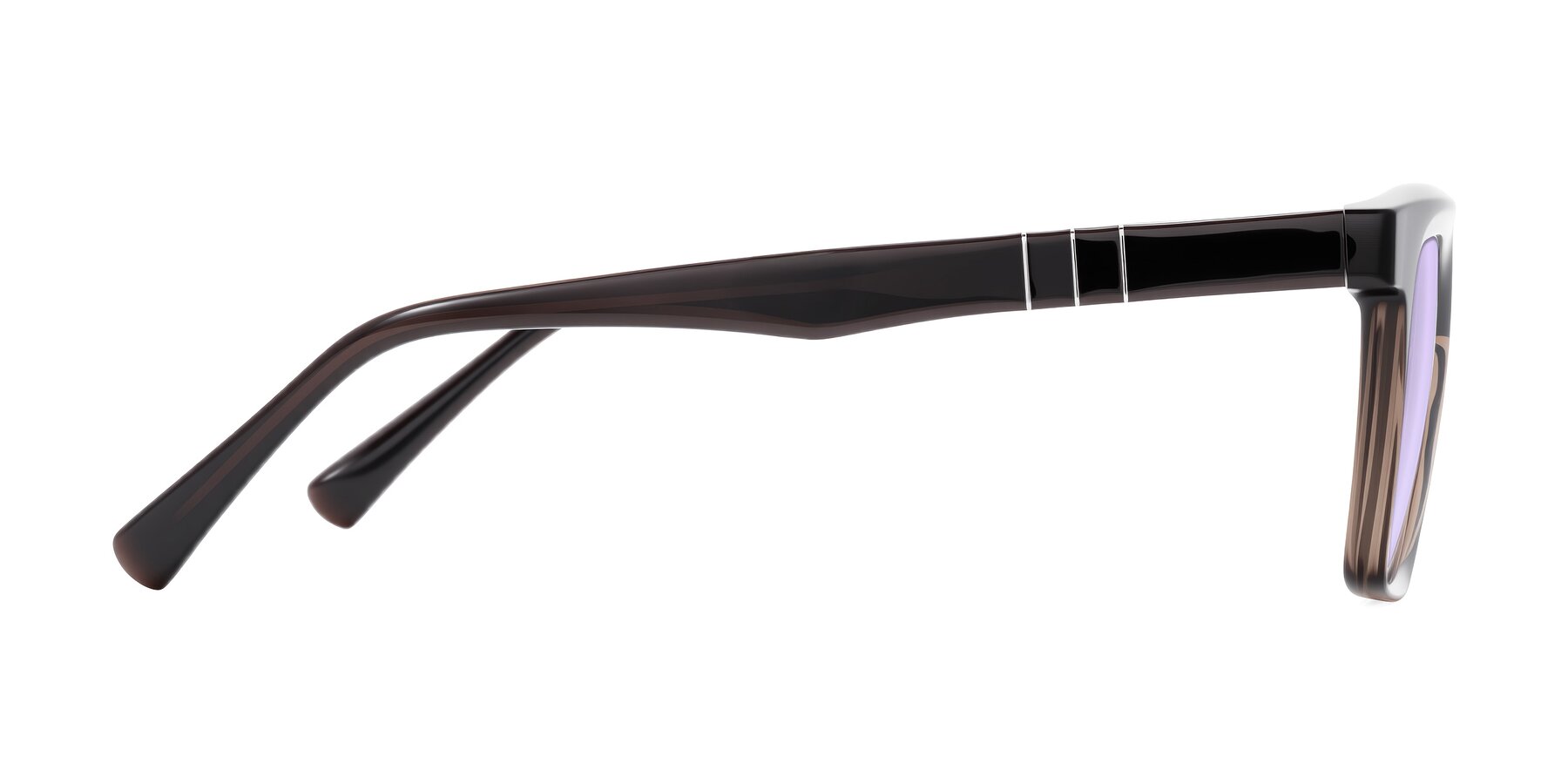 Side of Itasca in Brown with Light Purple Tinted Lenses