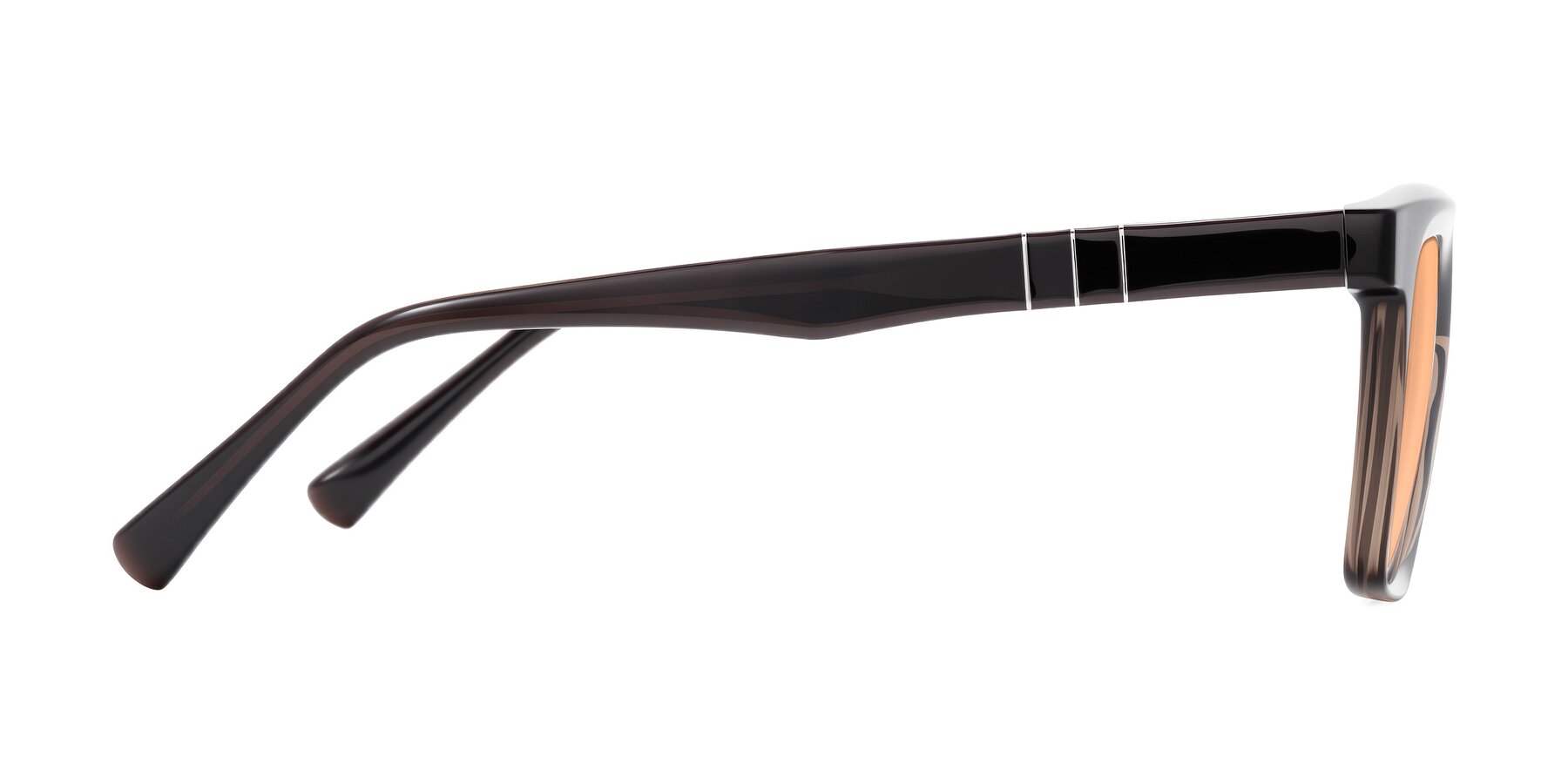 Side of Itasca in Brown with Light Orange Tinted Lenses