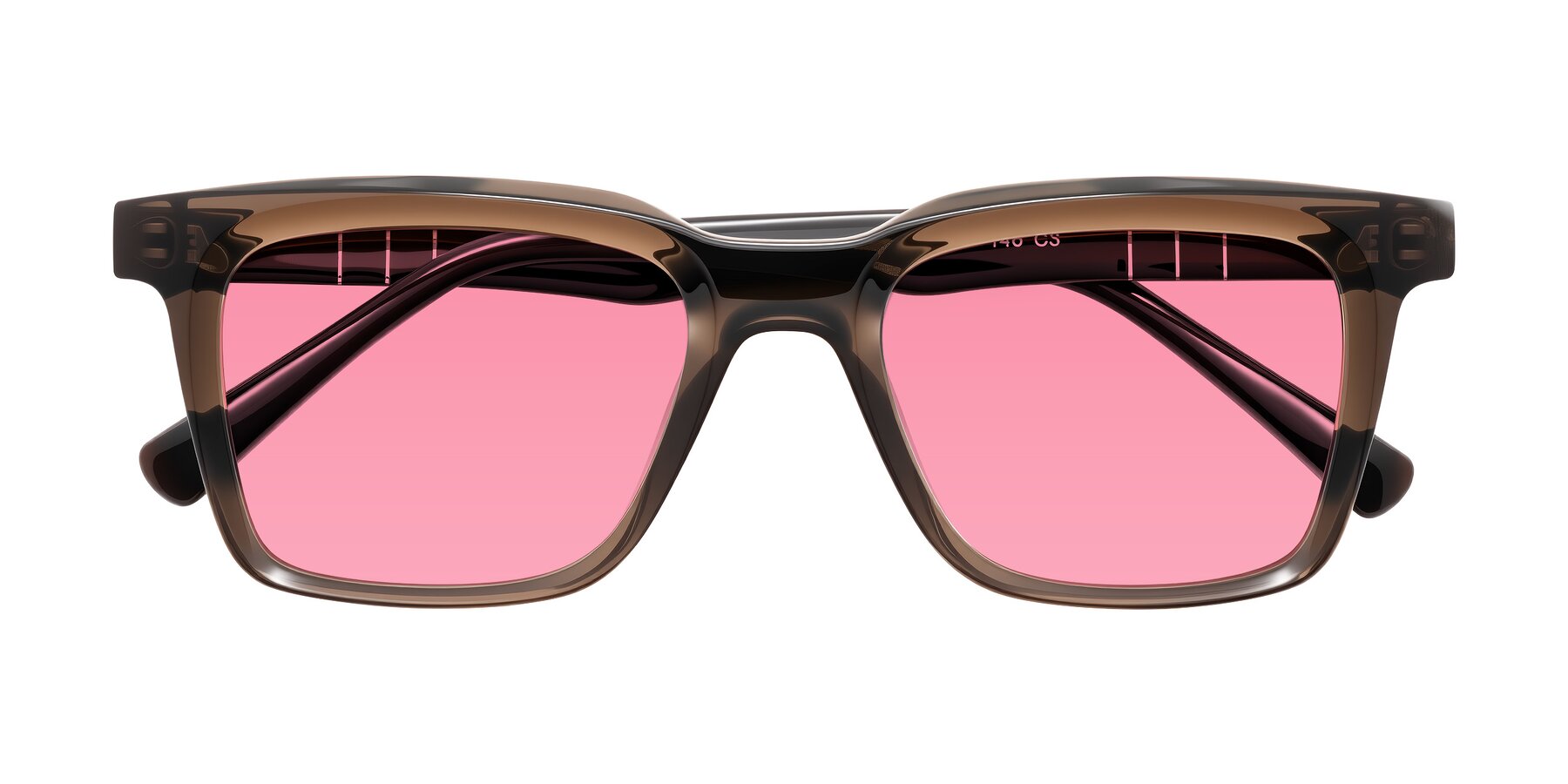 Folded Front of Itasca in Brown with Pink Tinted Lenses