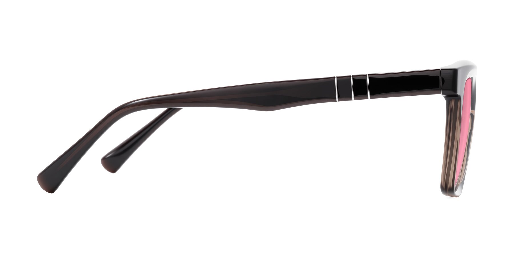 Side of Itasca in Brown with Pink Tinted Lenses