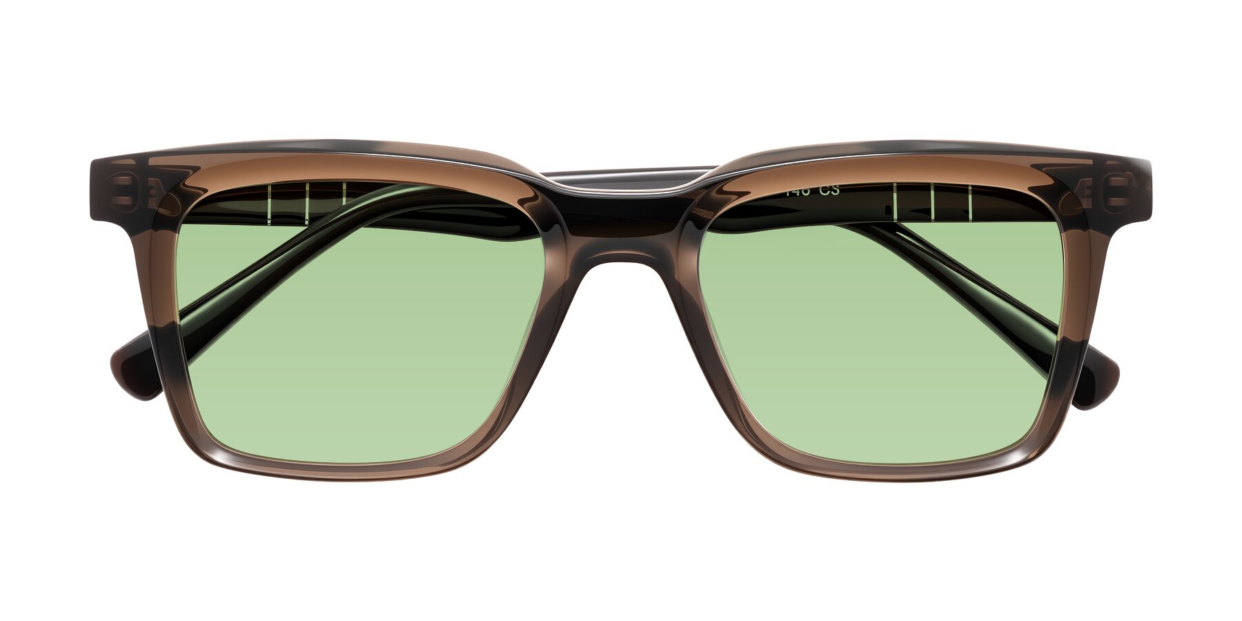 Folded Front of Itasca in Brown with Medium Green Tinted Lenses