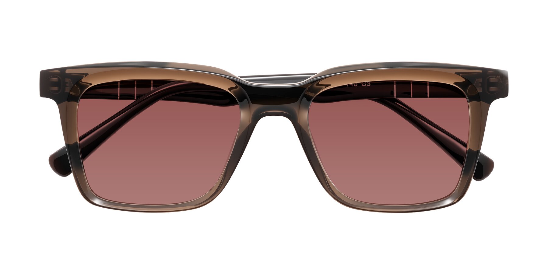 Folded Front of Itasca in Brown with Garnet Tinted Lenses