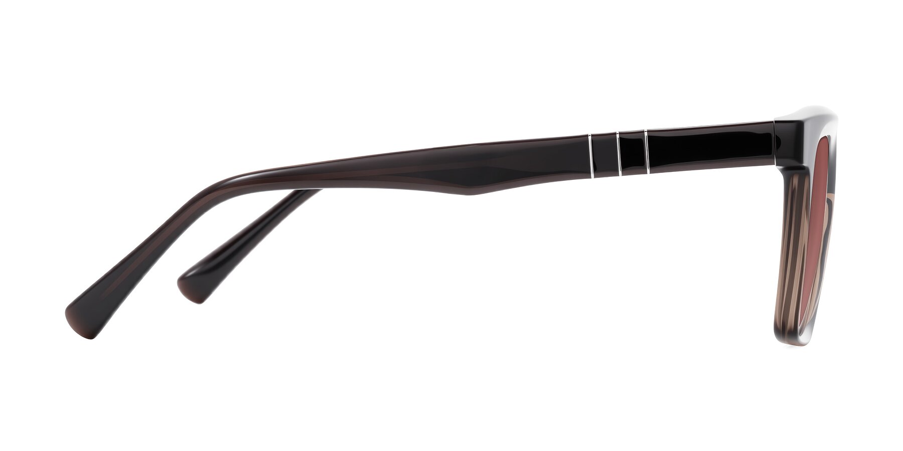 Side of Itasca in Brown with Garnet Tinted Lenses