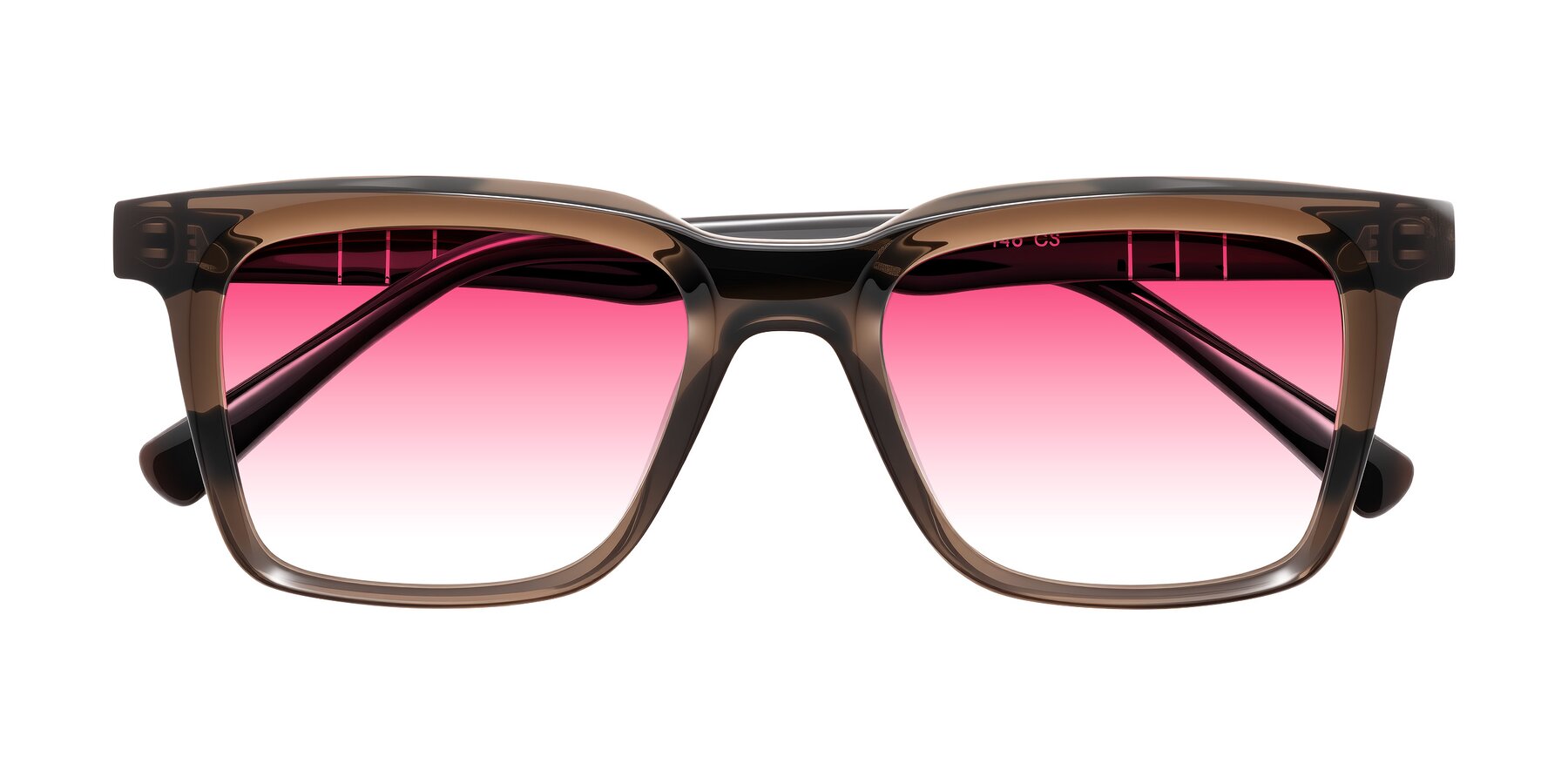 Folded Front of Itasca in Brown with Pink Gradient Lenses