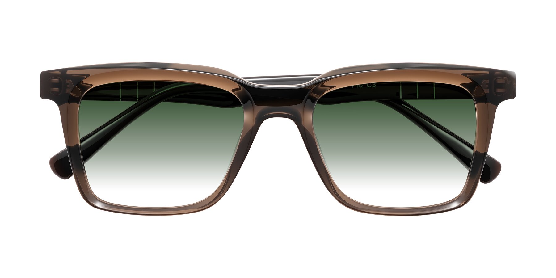 Folded Front of Itasca in Brown with Green Gradient Lenses