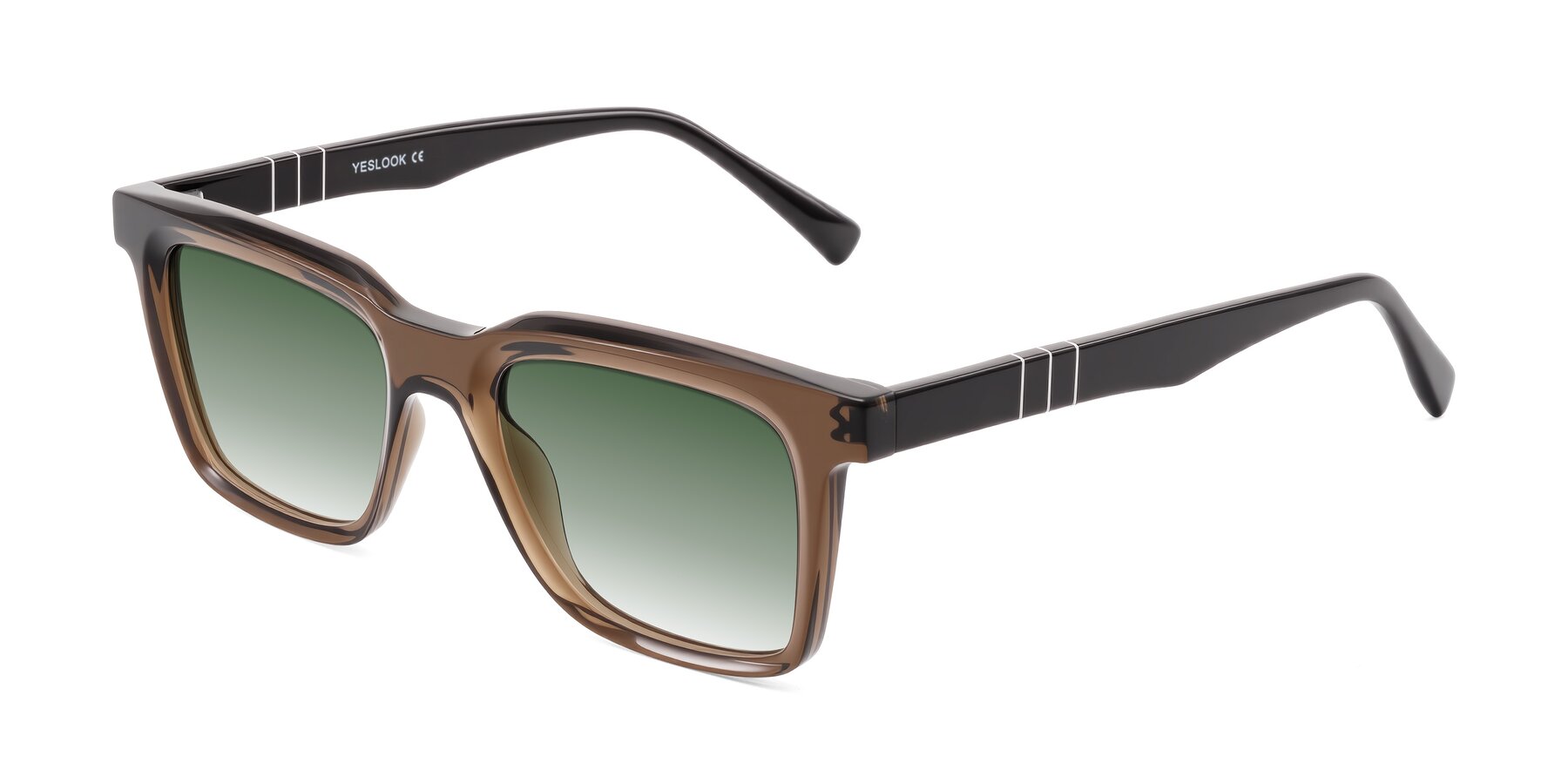 Angle of Itasca in Brown with Green Gradient Lenses