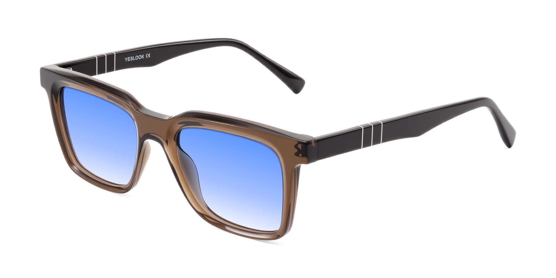 Angle of Itasca in Brown with Blue Gradient Lenses