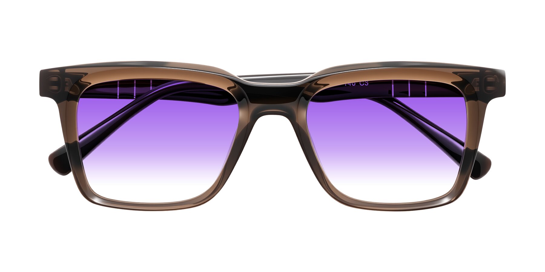 Folded Front of Itasca in Brown with Purple Gradient Lenses