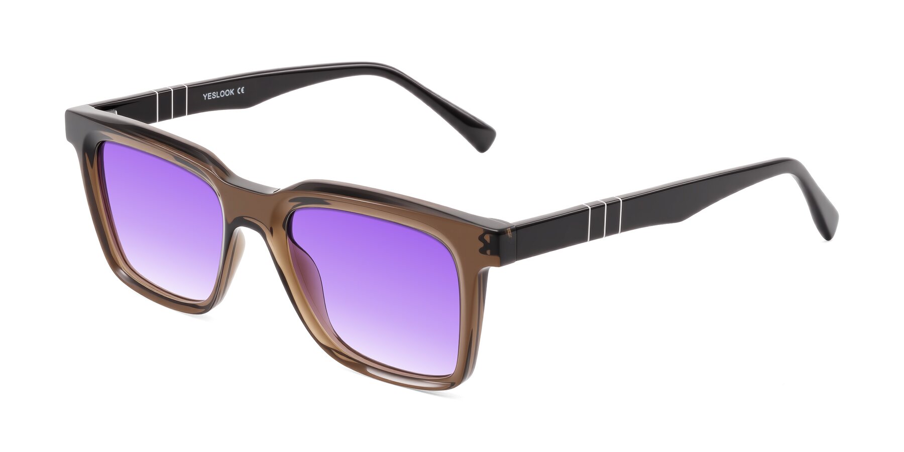 Angle of Itasca in Brown with Purple Gradient Lenses