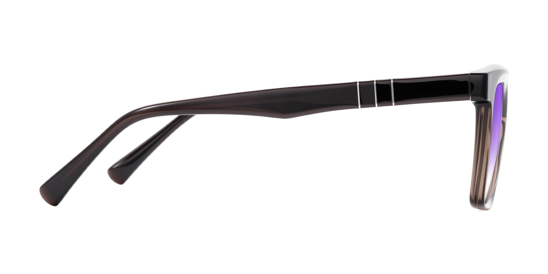 Side of Itasca in Brown with Purple Gradient Lenses
