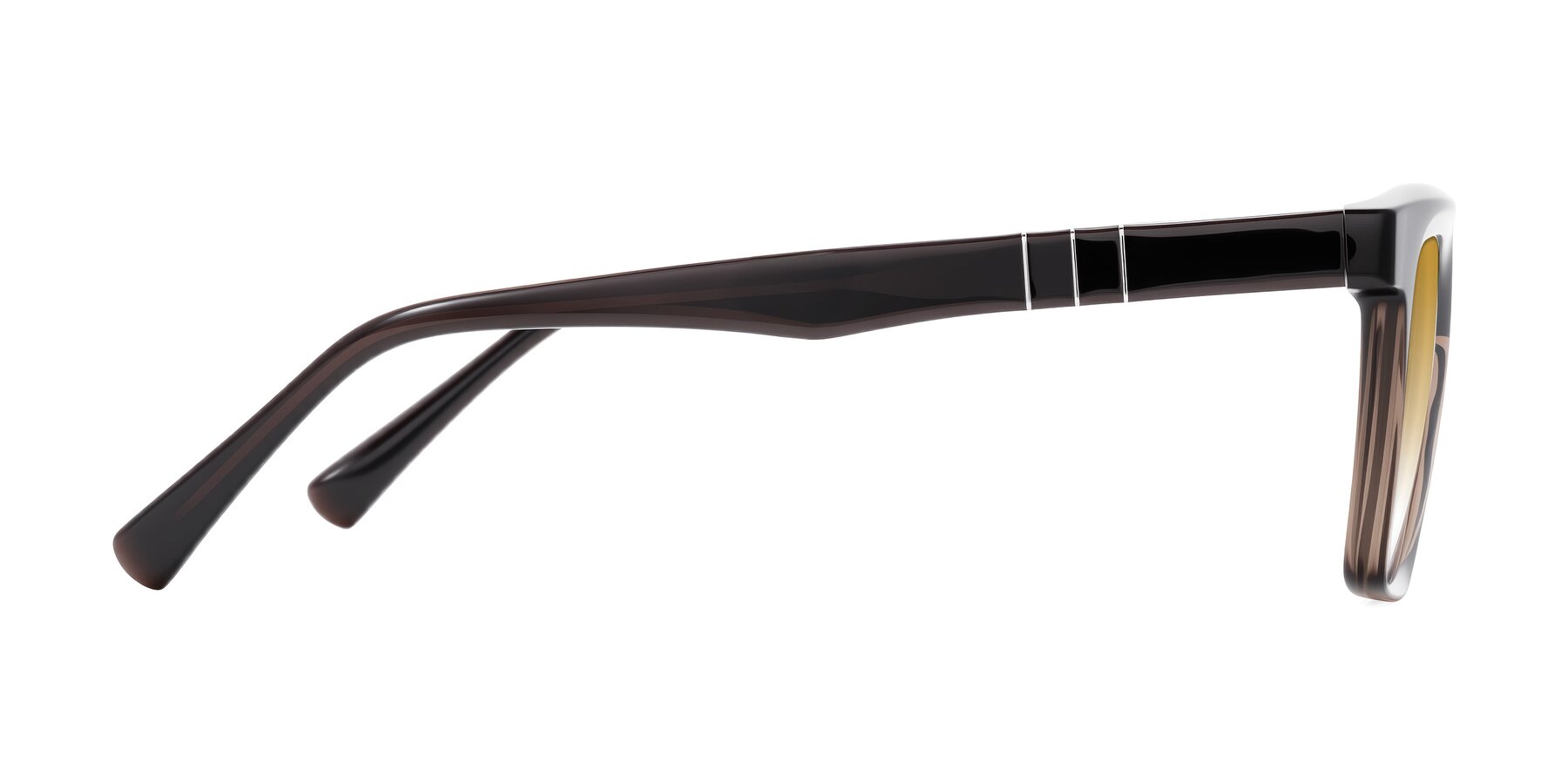 Side of Itasca in Brown with Champagne Gradient Lenses