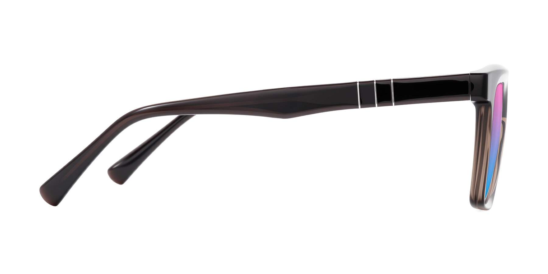 Side of Itasca in Brown with Pink / Blue Gradient Lenses