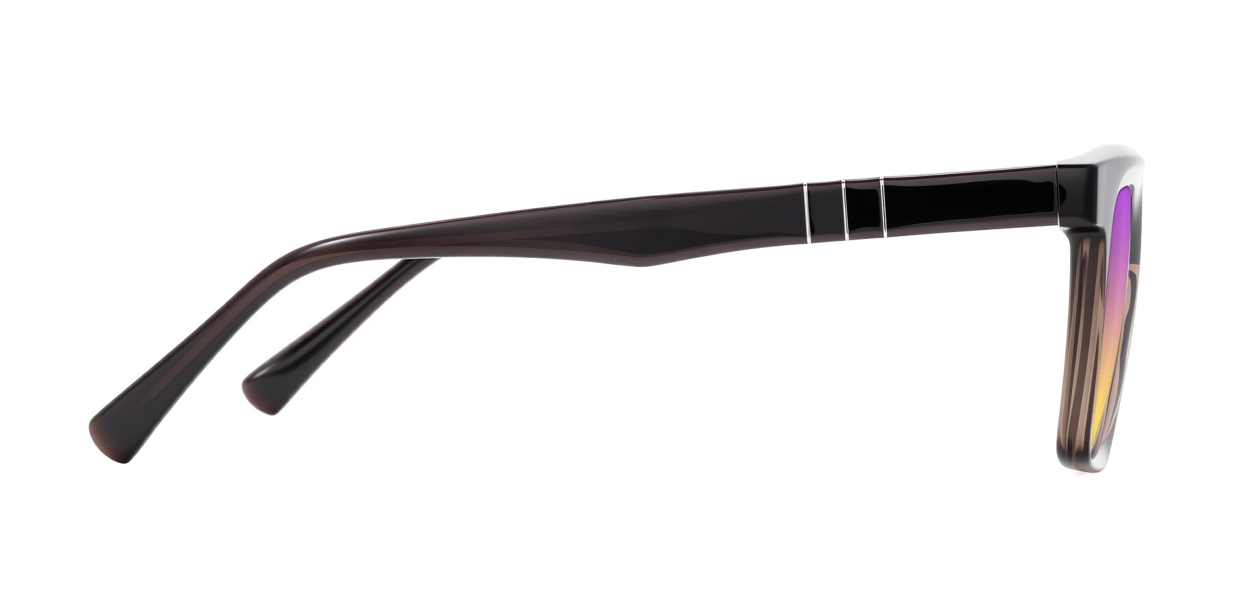 Side of Itasca in Brown with Purple / Yellow Gradient Lenses