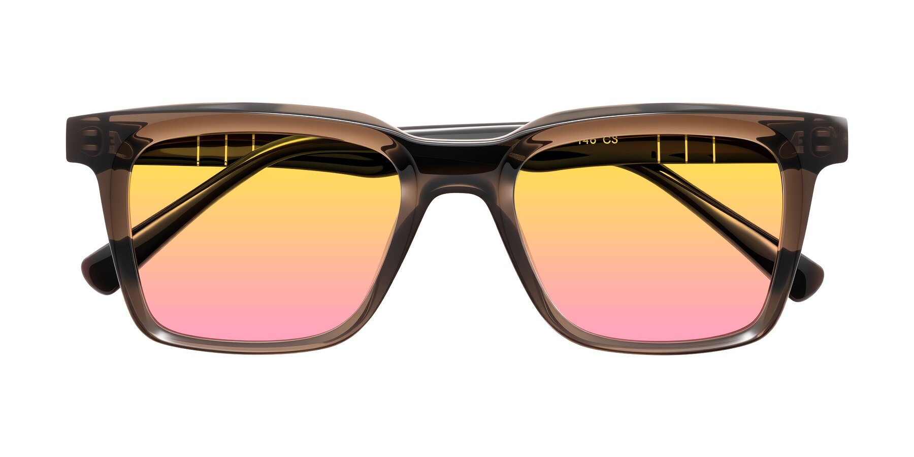Folded Front of Itasca in Brown with Yellow / Pink Gradient Lenses