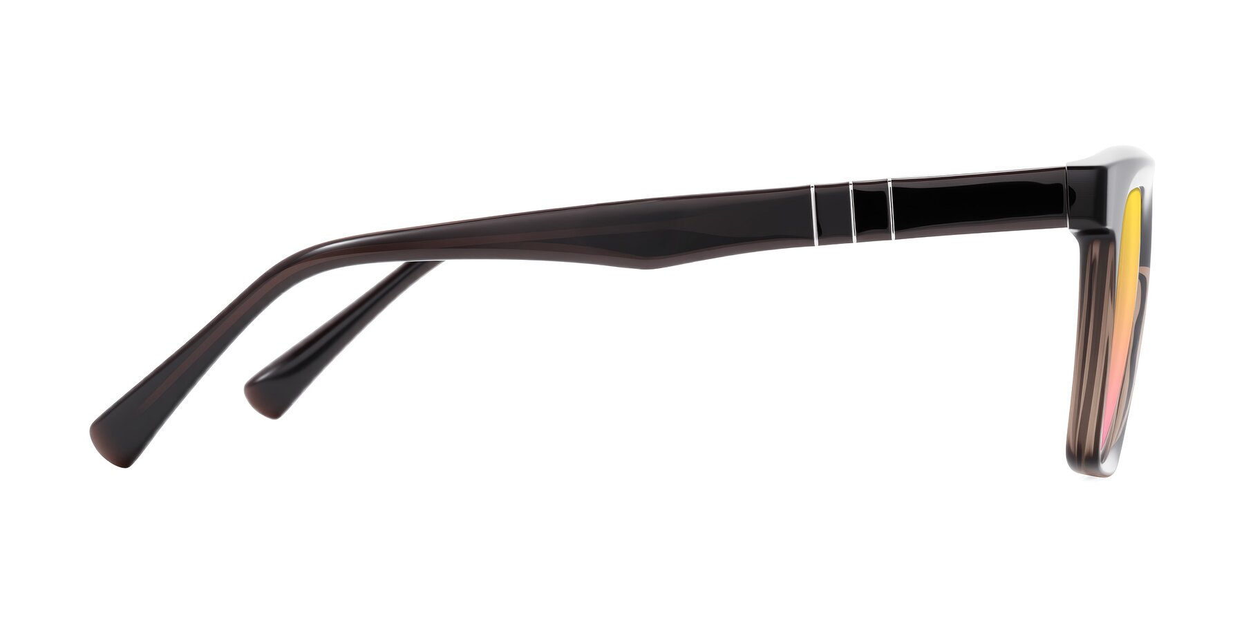 Side of Itasca in Brown with Yellow / Pink Gradient Lenses