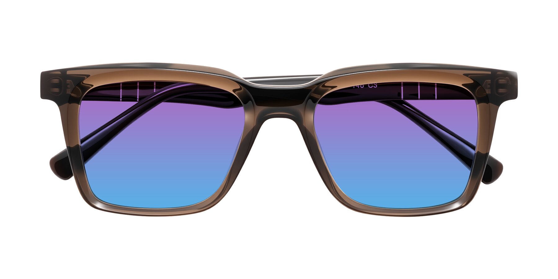 Folded Front of Itasca in Brown with Purple / Blue Gradient Lenses