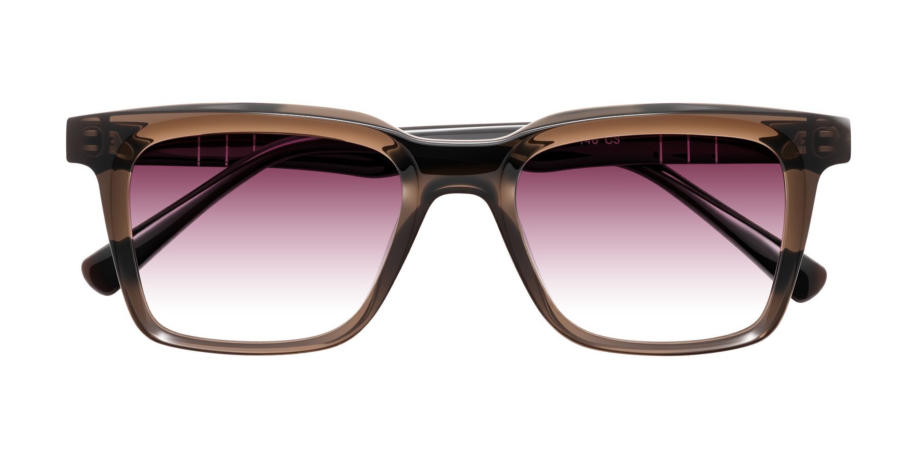 Folded Front of Itasca in Brown with Wine Gradient Lenses