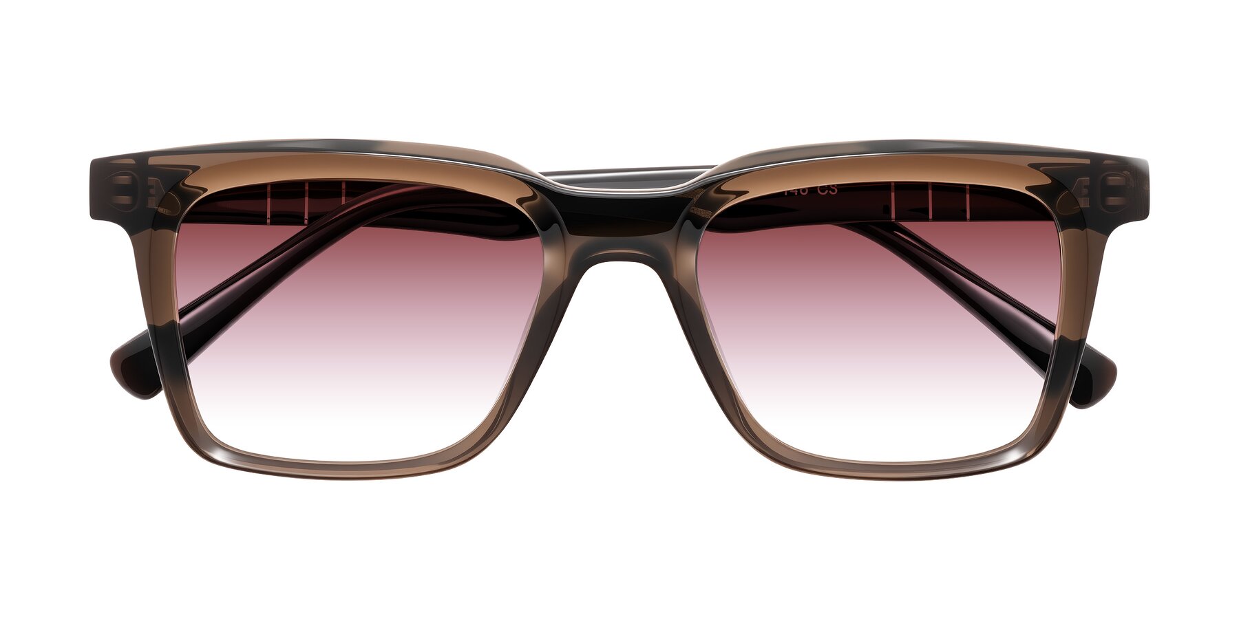 Folded Front of Itasca in Brown with Garnet Gradient Lenses
