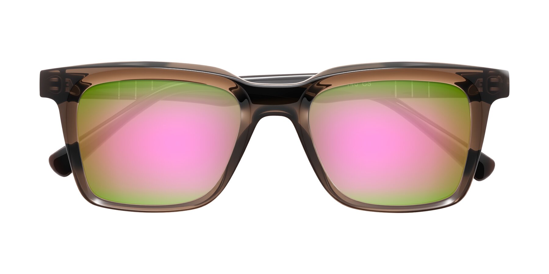 Folded Front of Itasca in Brown with Pink Mirrored Lenses