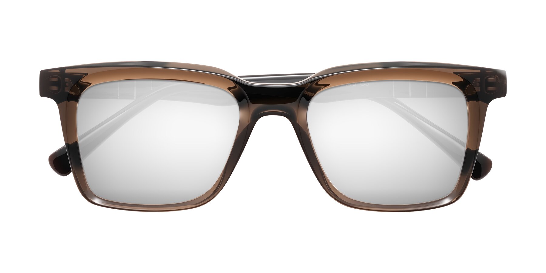 Folded Front of Itasca in Brown with Silver Mirrored Lenses