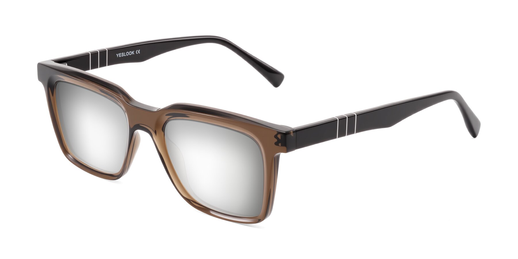 Angle of Itasca in Brown with Silver Mirrored Lenses