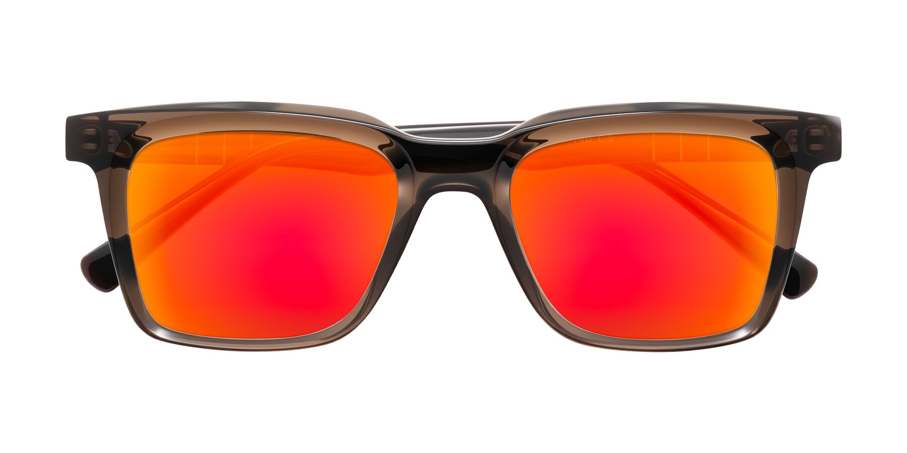 Folded Front of Itasca in Brown with Red Gold Mirrored Lenses