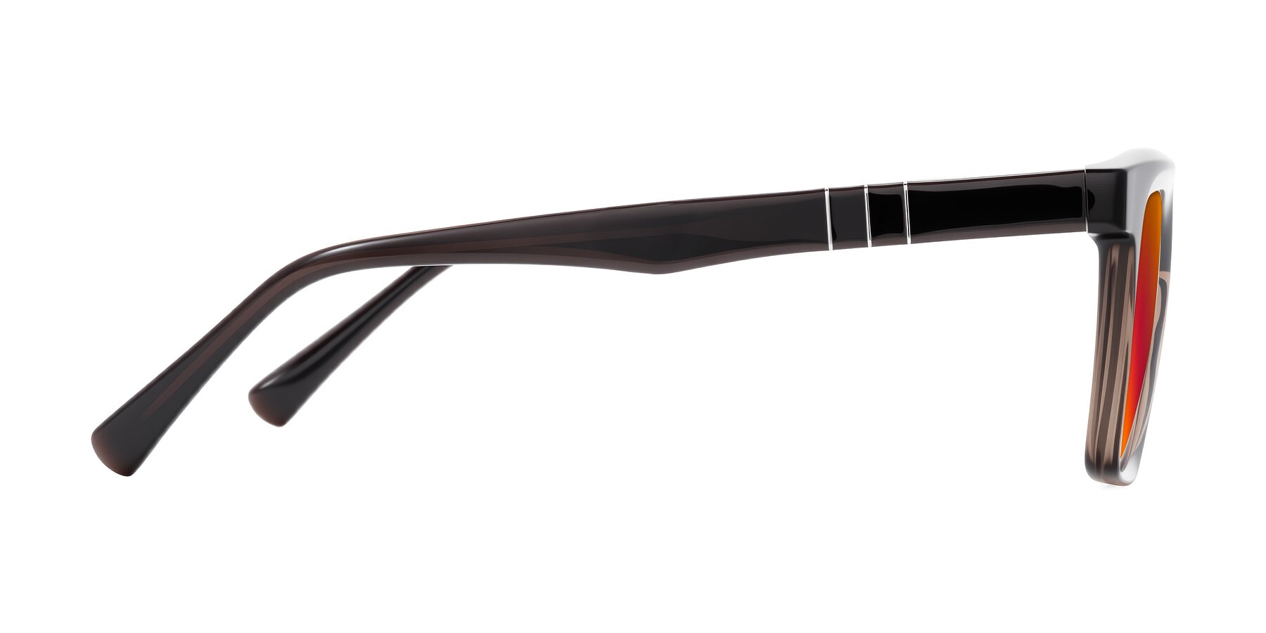 Side of Itasca in Brown with Red Gold Mirrored Lenses