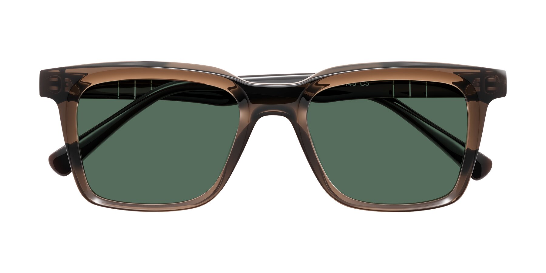 Folded Front of Itasca in Brown with Green Polarized Lenses