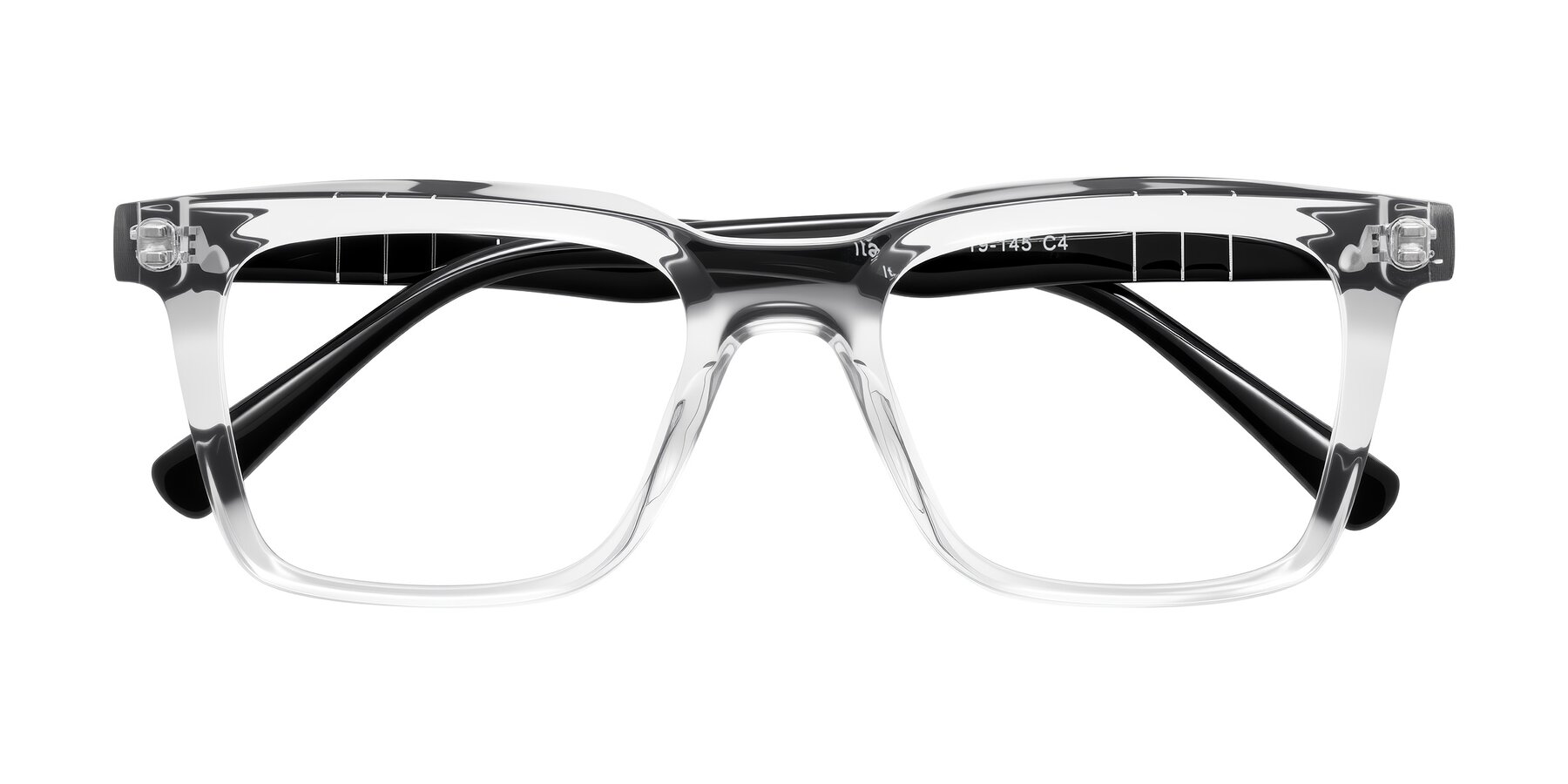Folded Front of Itasca in Clear/Black with Clear Blue Light Blocking Lenses