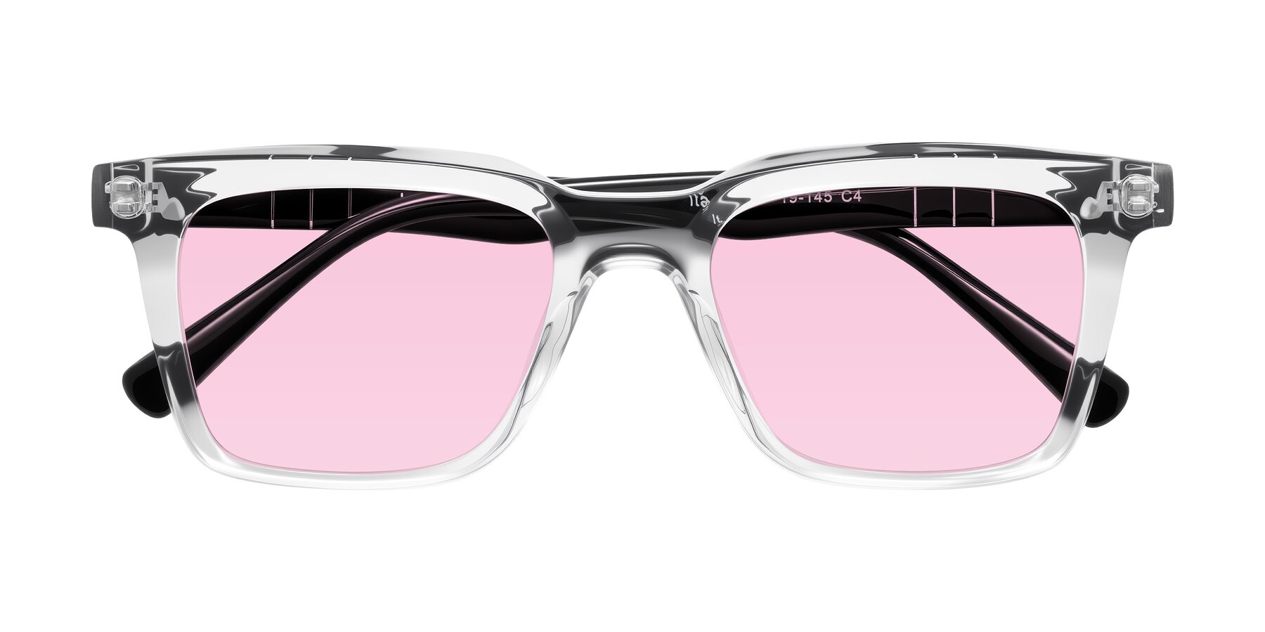 Folded Front of Itasca in Clear/Black with Light Pink Tinted Lenses