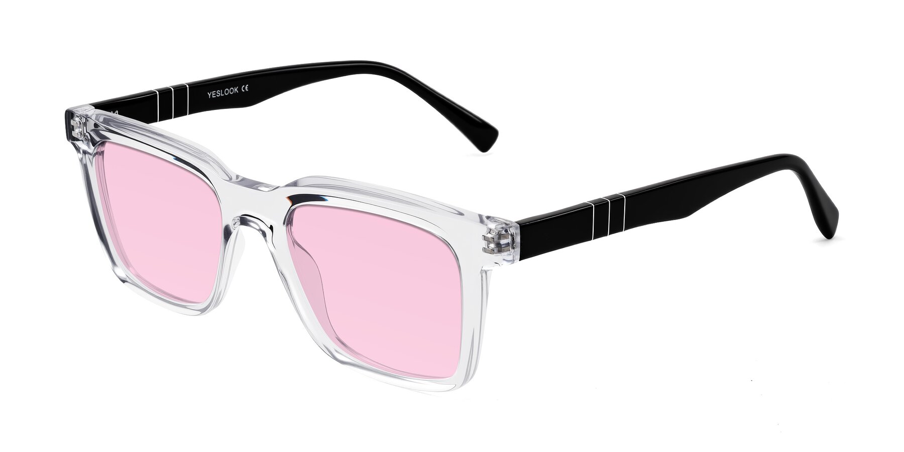 Angle of Itasca in Clear/Black with Light Pink Tinted Lenses