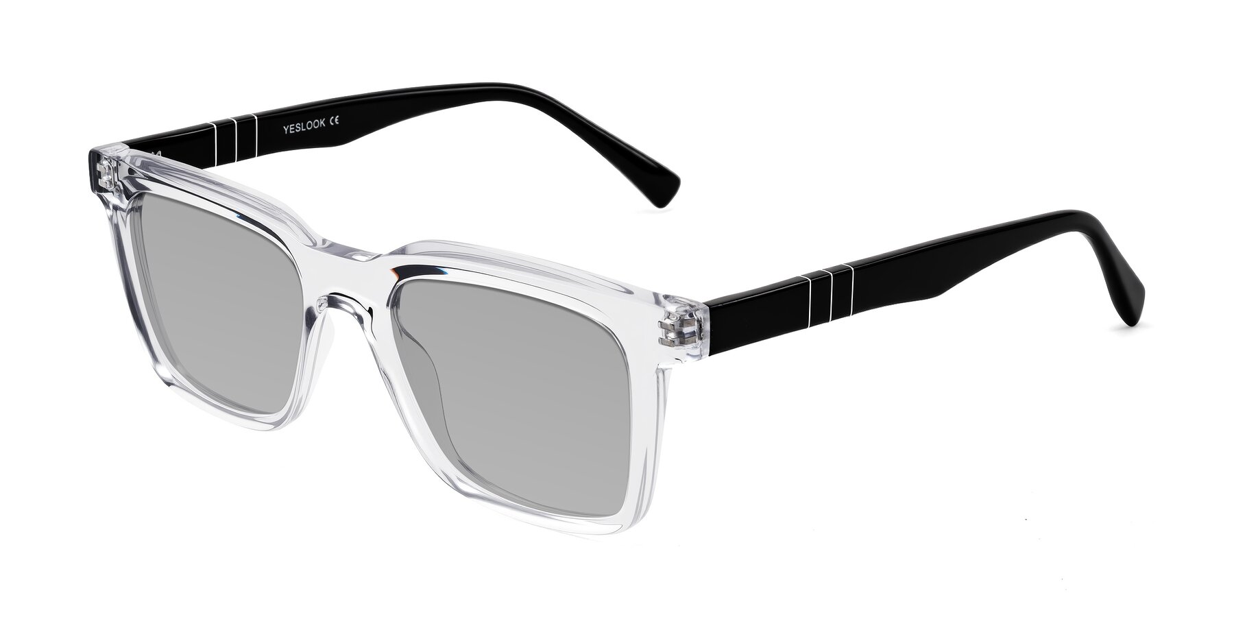 Angle of Itasca in Clear/Black with Light Gray Tinted Lenses
