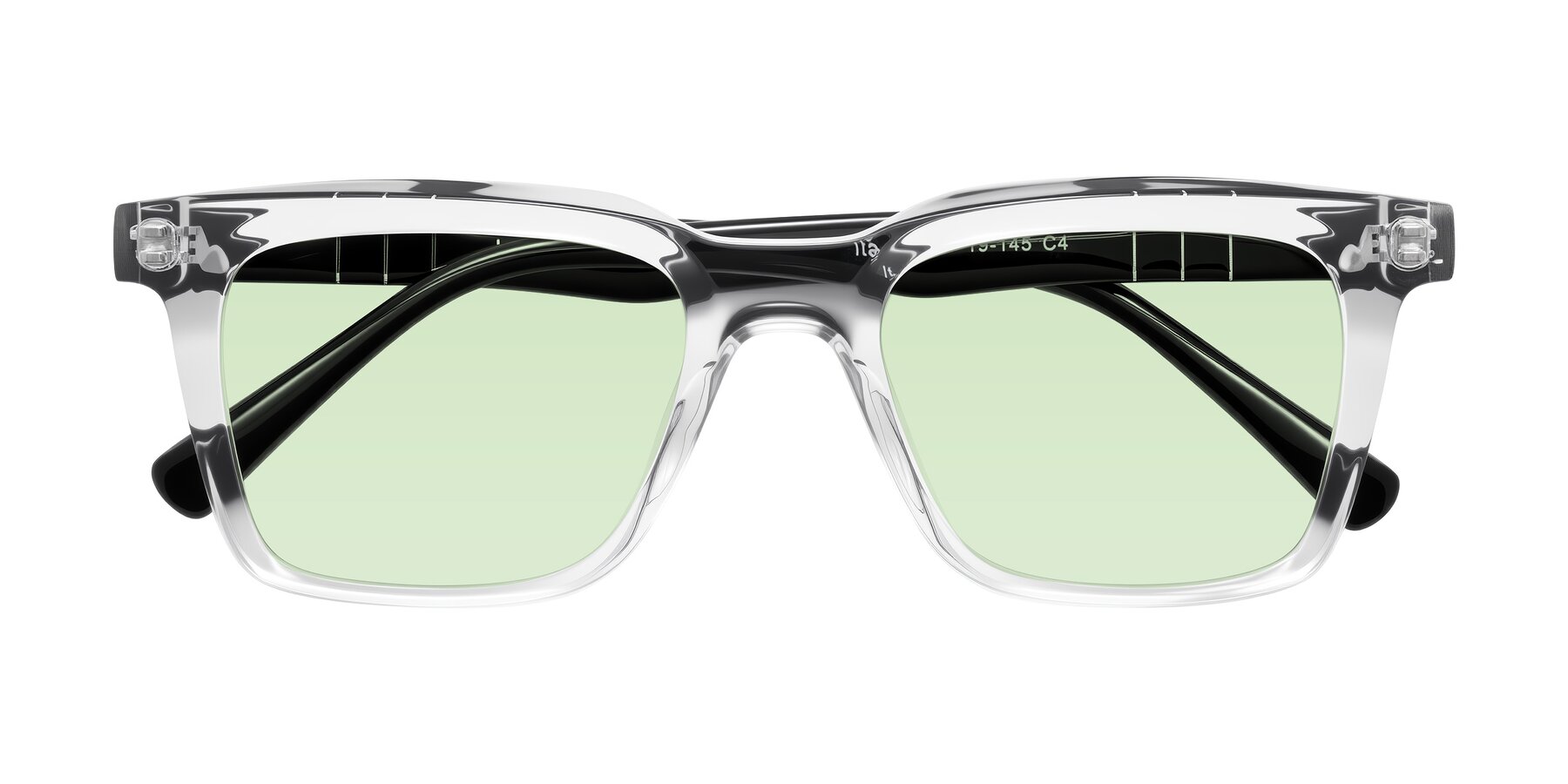 Folded Front of Itasca in Clear/Black with Light Green Tinted Lenses