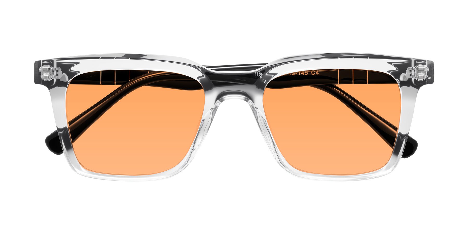 Folded Front of Itasca in Clear/Black with Medium Orange Tinted Lenses