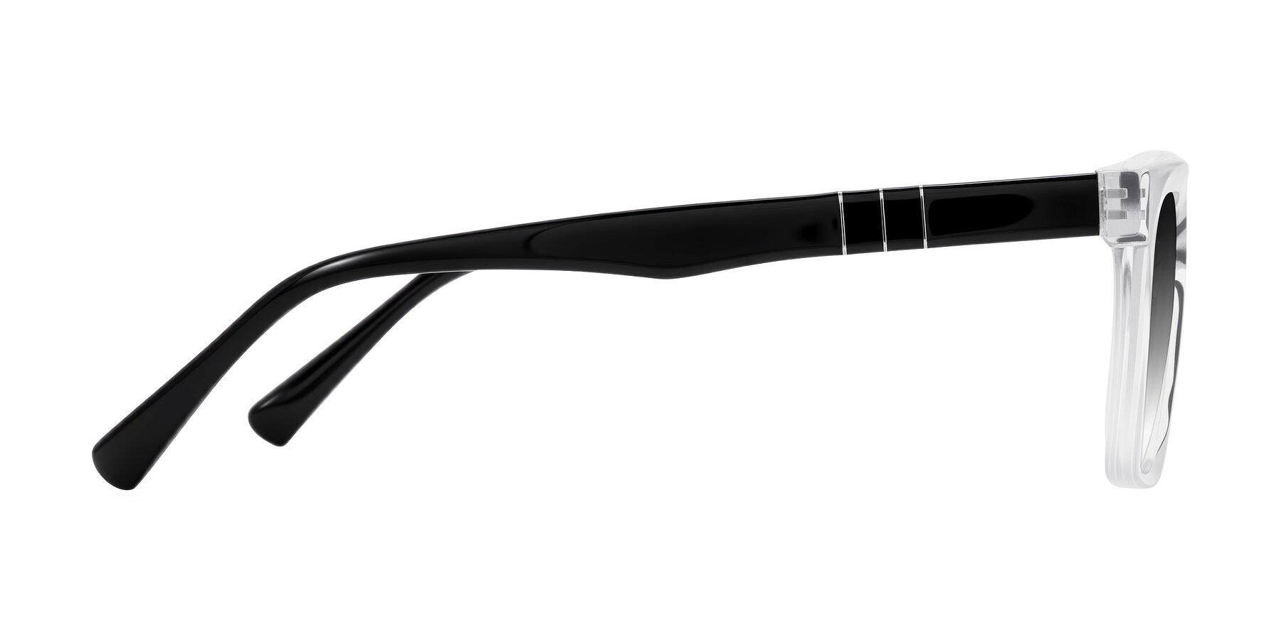 Side of Itasca in Clear/Black with Gray Gradient Lenses