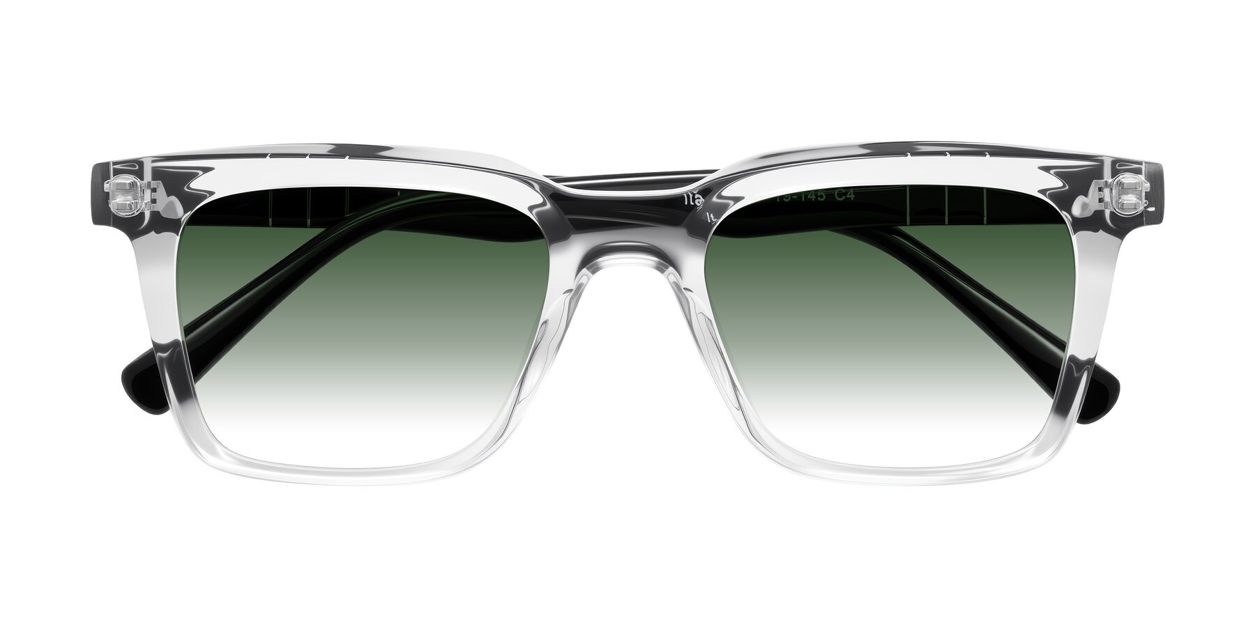 Folded Front of Itasca in Clear/Black with Green Gradient Lenses