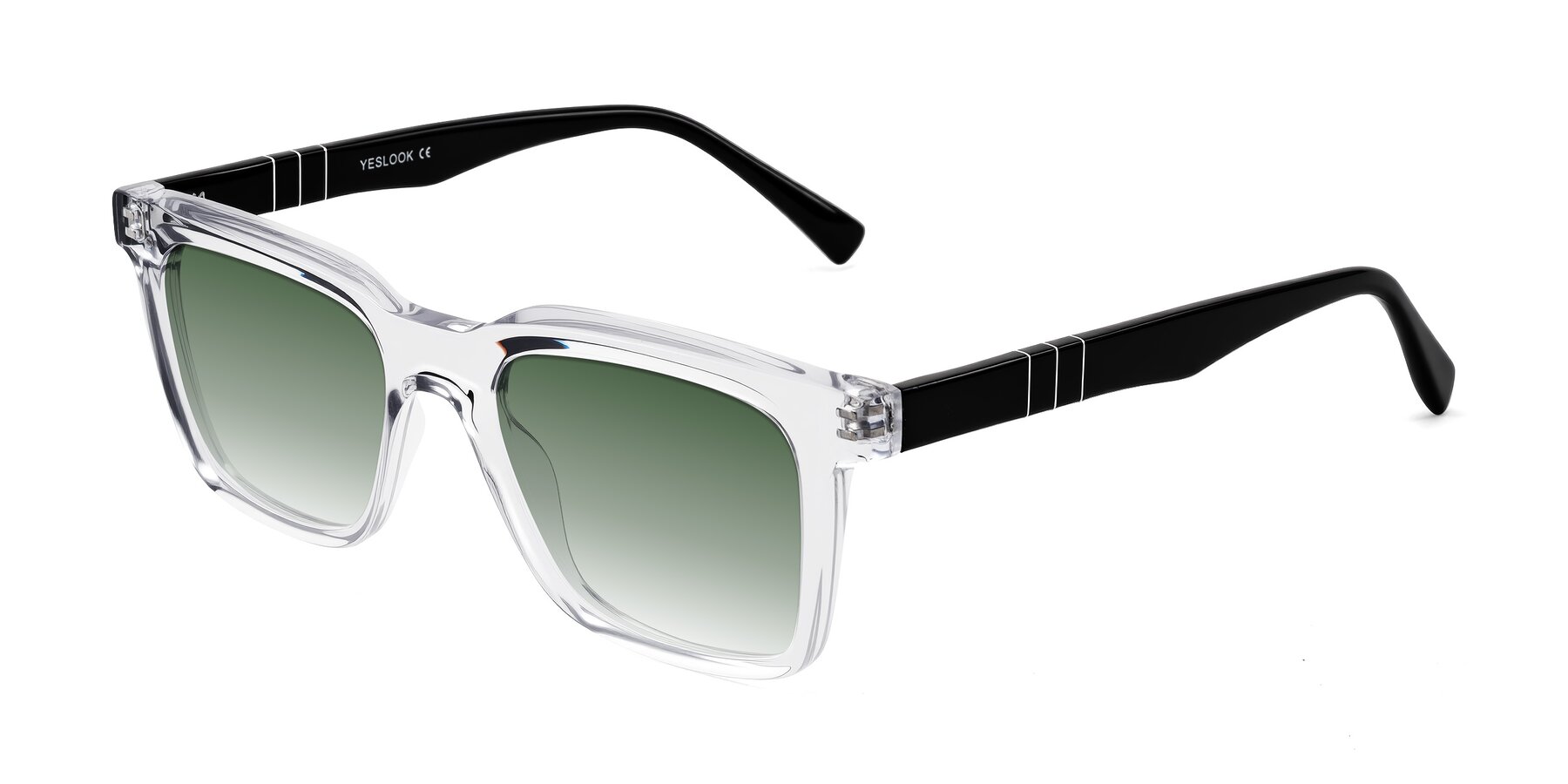 Angle of Itasca in Clear/Black with Green Gradient Lenses