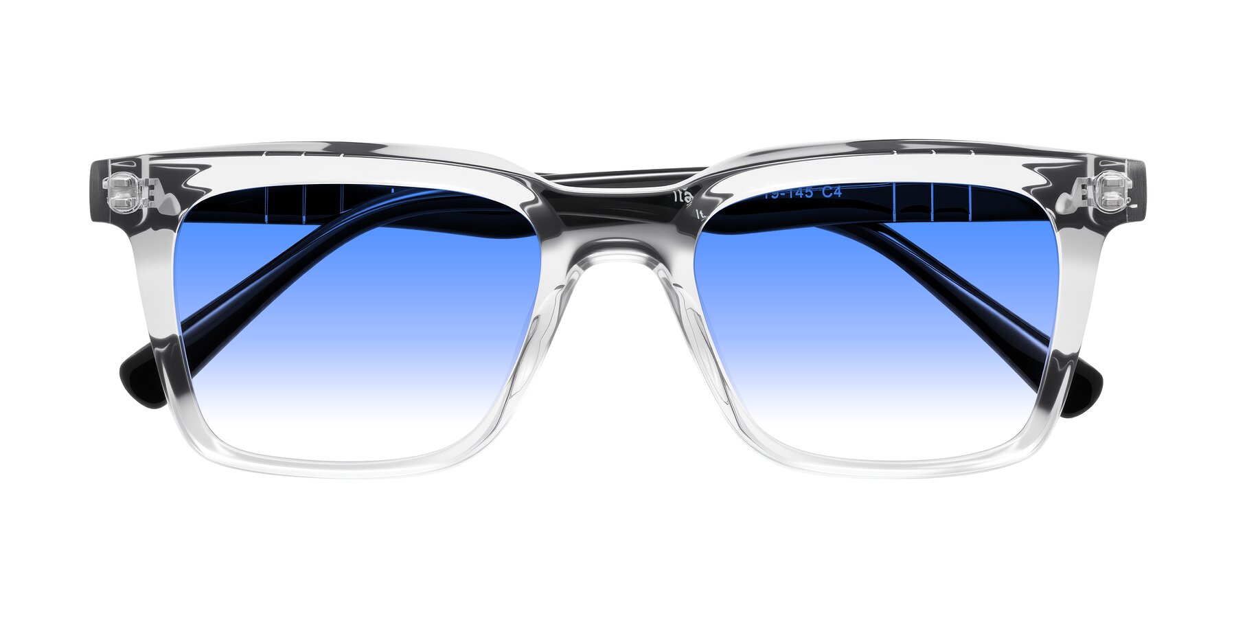 Folded Front of Itasca in Clear/Black with Blue Gradient Lenses