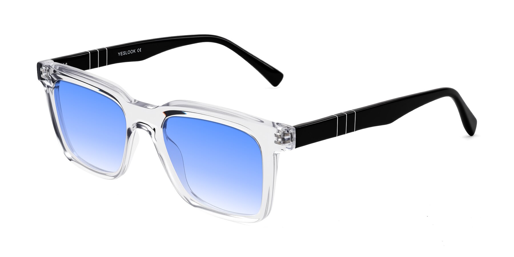 Angle of Itasca in Clear/Black with Blue Gradient Lenses