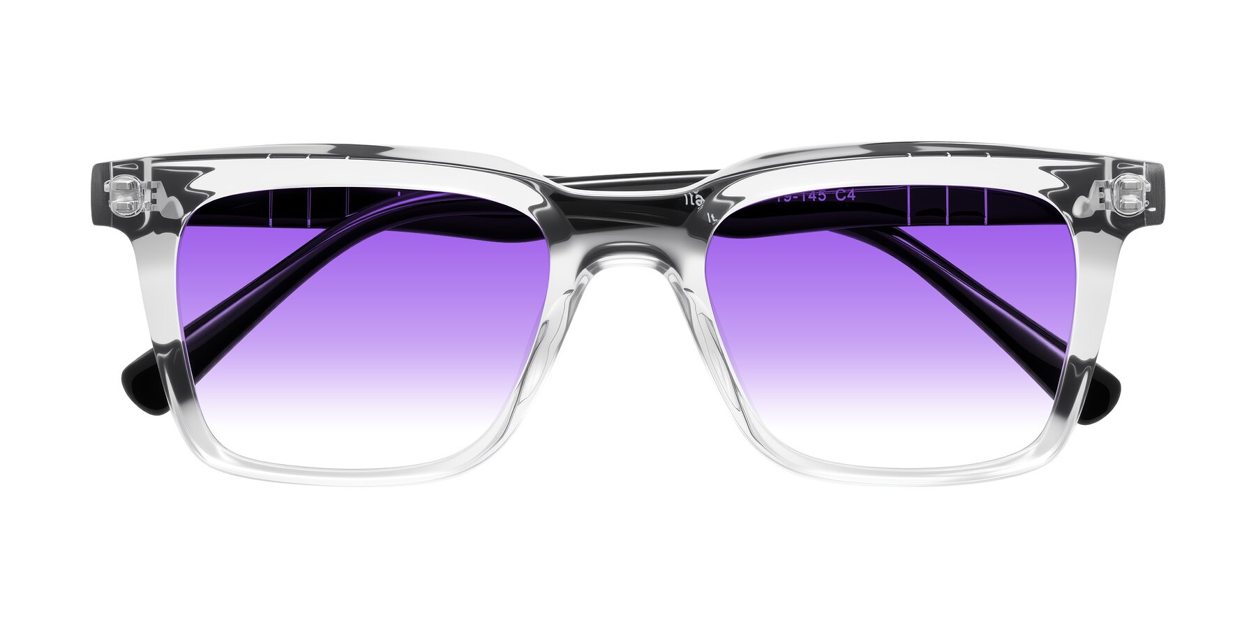 Folded Front of Itasca in Clear/Black with Purple Gradient Lenses