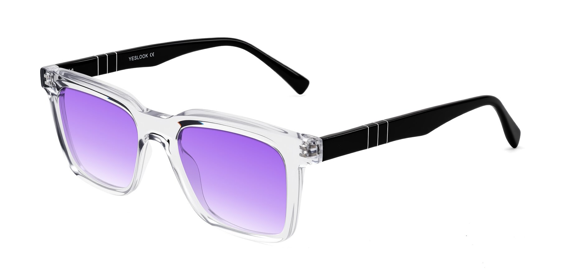 Angle of Itasca in Clear/Black with Purple Gradient Lenses
