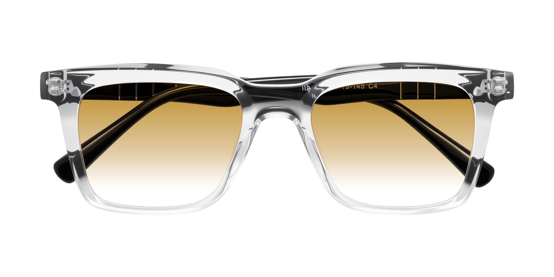 Folded Front of Itasca in Clear/Black with Champagne Gradient Lenses
