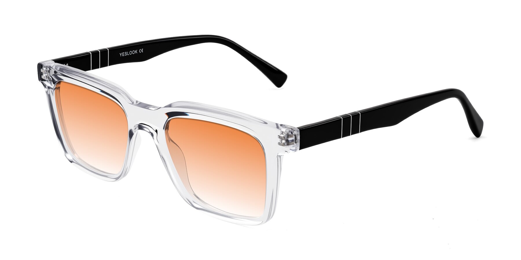 Angle of Itasca in Clear/Black with Orange Gradient Lenses