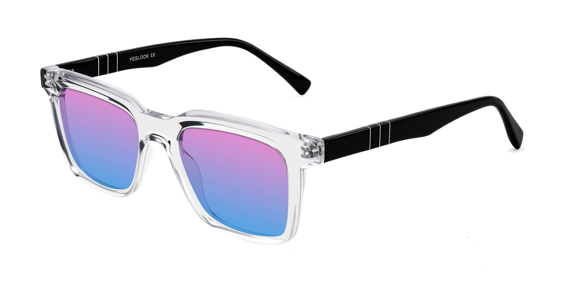Angle of Itasca in Clear/Black with Pink / Blue Gradient Lenses