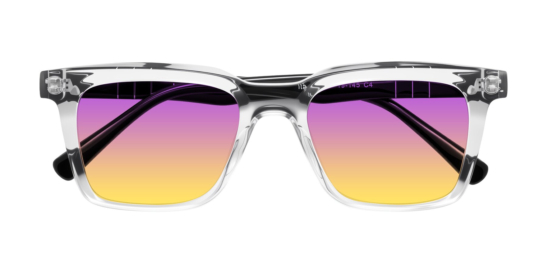 Folded Front of Itasca in Clear/Black with Purple / Yellow Gradient Lenses